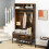 Casart 170cm Tall Hall Tree 4-in-1 Coat Rack Freestanding Entryway Bench 8