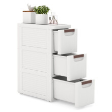 Narrow Storage Cabinet For Small Space 3-Drawer Rolling Organizer Unit