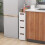 Casart Narrow Storage Cabinet For Small Space 4-Drawer Rolling Organizer Unit 3