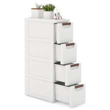 Narrow Storage Cabinet For Small Space 4-Drawer Rolling Organizer Unit