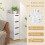 Casart Narrow Storage Cabinet For Small Space 4-Drawer Rolling Organizer Unit 5