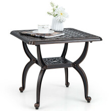 53 cm Cast Aluminum Outdoor Side Table Anti-rust Patio Coffee Table
