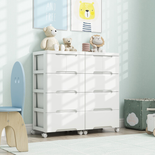 Casart Rolling Storage Cabinet Vertical Storage Unit with 5 Drawers 2