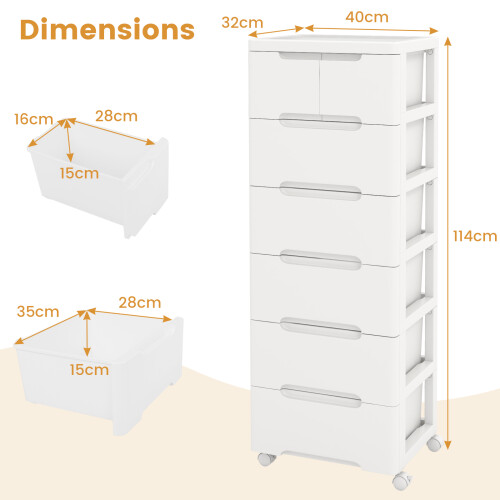 Casart Rolling Storage Cabinet Vertical Storage Unit with 7 Drawers 1