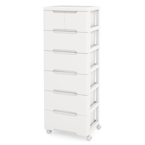 Casart Rolling Storage Cabinet Vertical Storage Unit with 7 Drawers