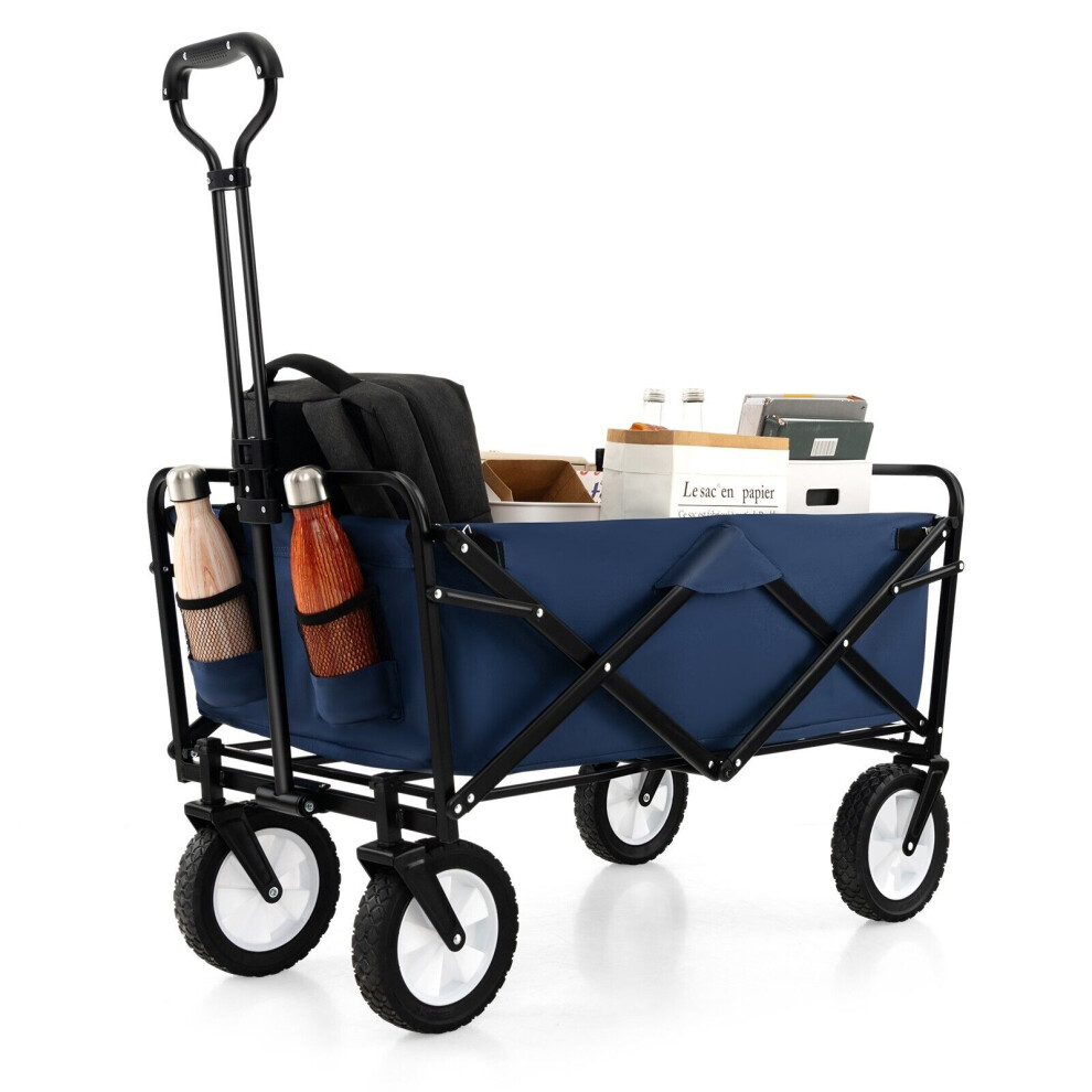 Outdoor Collapsible Folding Utility Wagon Heavy Duty Camping Garden Cart
