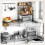 Casart 3-Tier Microwave Stand Kitchen Countertop Organizer-Coffee 7
