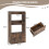 Casart Bookcase with Drawer Freestanding Bookshelf w/ 3-Tier Open Shelf Rustic Brown 3
