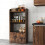 Casart Bookcase with Drawer Freestanding Bookshelf w/ 3-Tier Open Shelf Rustic Brown 5