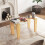 Casart Rectangle Coffee Table Modern Tempered Glass Top Accent Table Sofa Center Table 6
