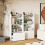 Casart Bookcase with Drawer Freestanding Bookshelf w/ 3-Tier Open Shelf White 6