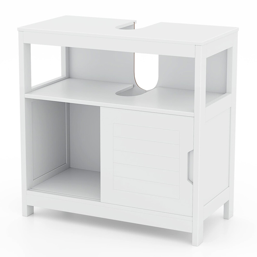 Under Sink Vanity Cabinet Bathroom Sink Cupboard w/U-shaped Cut-out Design