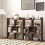 Casart 7 Cubes Open-back Bookshelf Storage Display Shelf Wooden Bookcase Walnut 9