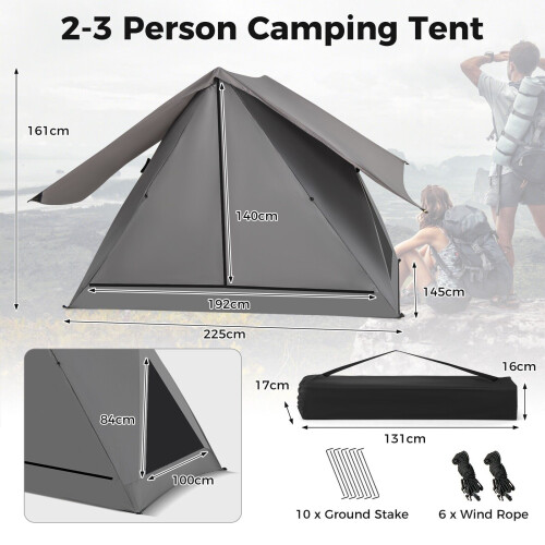 Casart 2-3 People Instant Pop-up Camping Tent One-Way Hiking Backpack 1