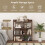 Casart 7 Cubes Open-back Bookshelf Storage Display Shelf Wooden Bookcase Walnut 4