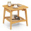 Casart Side Table Bamboo Sofa Side Table w/Faux Rattan Storage Shelf-Natural 1