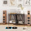 Casart Record Player Stand Turntable Stand Vinyl Storage Cabinet Grey 8