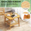 Casart Side Table Bamboo Sofa Side Table w/Faux Rattan Storage Shelf-Natural 7