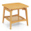Casart Side Table Bamboo Sofa Side Table w/Faux Rattan Storage Shelf-Natural 4