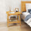 Casart Side Table Bamboo Sofa Side Table w/Faux Rattan Storage Shelf-Natural 9