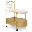 Casart Mobile Glass Coffee Table 2-Tier Modern Cocktail Table-Golden 4