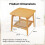 Casart Side Table Bamboo Sofa Side Table w/Faux Rattan Storage Shelf-Natural 6