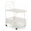Casart Mobile Glass Coffee Table 2-Tier Modern Cocktail Table-White 1