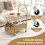 Casart Mobile Glass Coffee Table 2-Tier Modern Cocktail Table-Golden 10