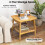 Casart Side Table Bamboo Sofa Side Table w/Faux Rattan Storage Shelf-Natural 5