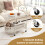 Casart Mobile Glass Coffee Table 2-Tier Modern Cocktail Table-White 10