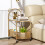 Casart Mobile Glass Coffee Table 2-Tier Modern Cocktail Table-Golden 6