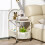 Casart Mobile Glass Coffee Table 2-Tier Modern Cocktail Table-White 6