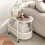 Casart Mobile Glass Coffee Table 2-Tier Modern Cocktail Table-White 5
