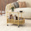 Casart Mobile Glass Coffee Table 2-Tier Modern Cocktail Table-Golden 3