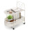 Casart Mobile Glass Coffee Table 2-Tier Modern Cocktail Table-White 4