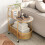 Casart Mobile Glass Coffee Table 2-Tier Modern Cocktail Table-Golden 5