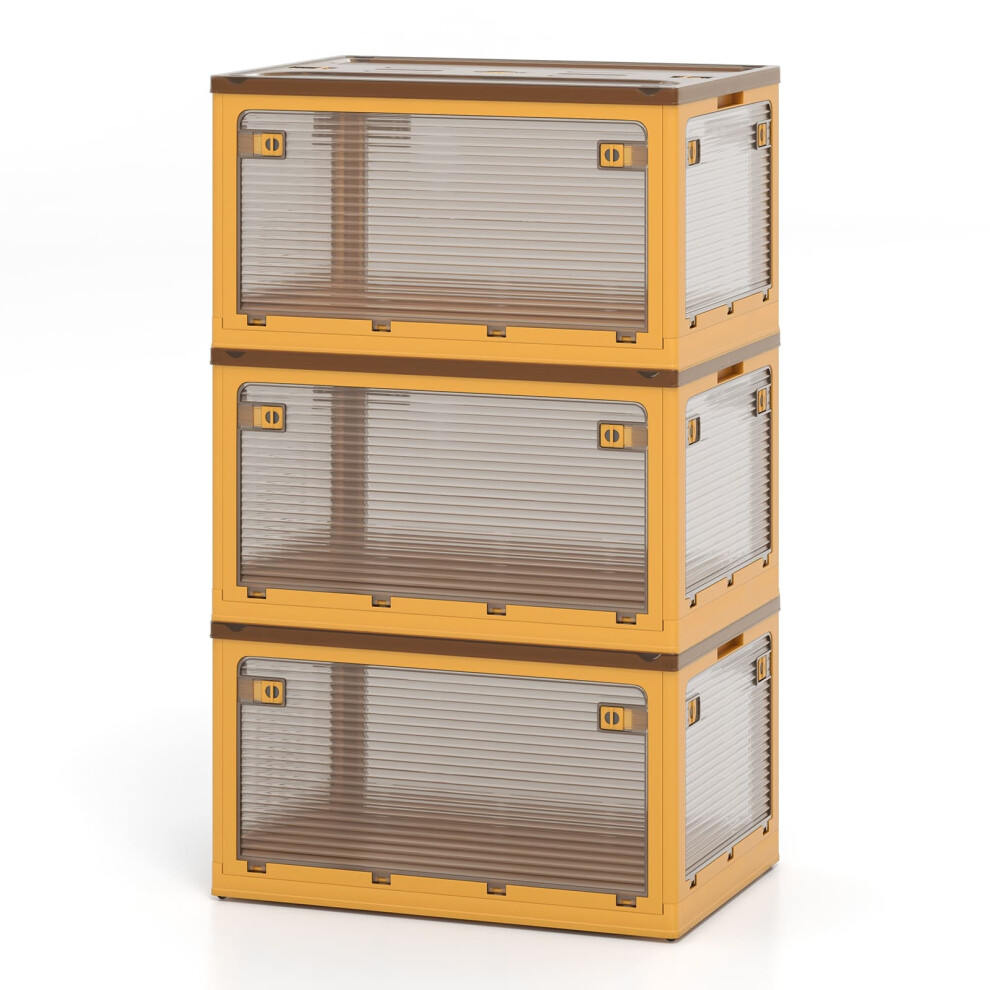 292L Collapsible Storage Bins 3-Pack Stackable Storage Boxes with Lids