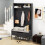 Casart 170cm Tall Hall Tree 4-in-1 Coat Rack Freestanding Entryway Bench 8