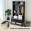 Casart 170cm Tall Hall Tree 4-in-1 Coat Rack Freestanding Entryway Bench 7