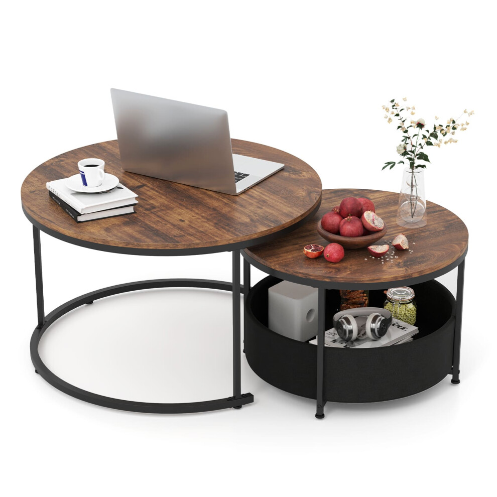 Console Table for Small Space T-Shaped Foyer Table w/Dual Drawers-Coffee