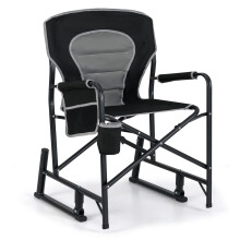 Outdoor Rocker Camping Chair Portable Foldable Rocking Chair-Black
