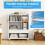 Casart Mobile Storage Cabinet Floor Storage Organizer w/Drawer-White 10