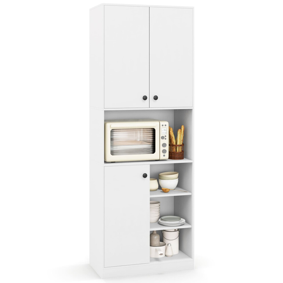 Kitchen Pantry Storage Cabinet 166cm Tall Modern Hutch Cabinet-White