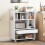 Casart Mobile Storage Cabinet Floor Storage Organizer w/Drawer-White 4