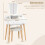 Casart Vanity Dressing Table and Chair Set Set w/Mirror and Lights-White 2