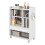 Casart Mobile Storage Cabinet Floor Storage Organizer w/Drawer-White 9