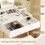 Casart Vanity Dressing Table and Chair Set Set w/Mirror and Lights-White 3