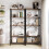 Casart 5-Tier Bookshelf Bookcase Display Rack with Metal Frame-Coffee 5