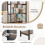 Casart 5-Tier Bookshelf Bookcase Display Rack with Metal Frame-Coffee 10