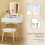 Casart Vanity Dressing Table and Chair Set Set w/Mirror and Lights-White 4
